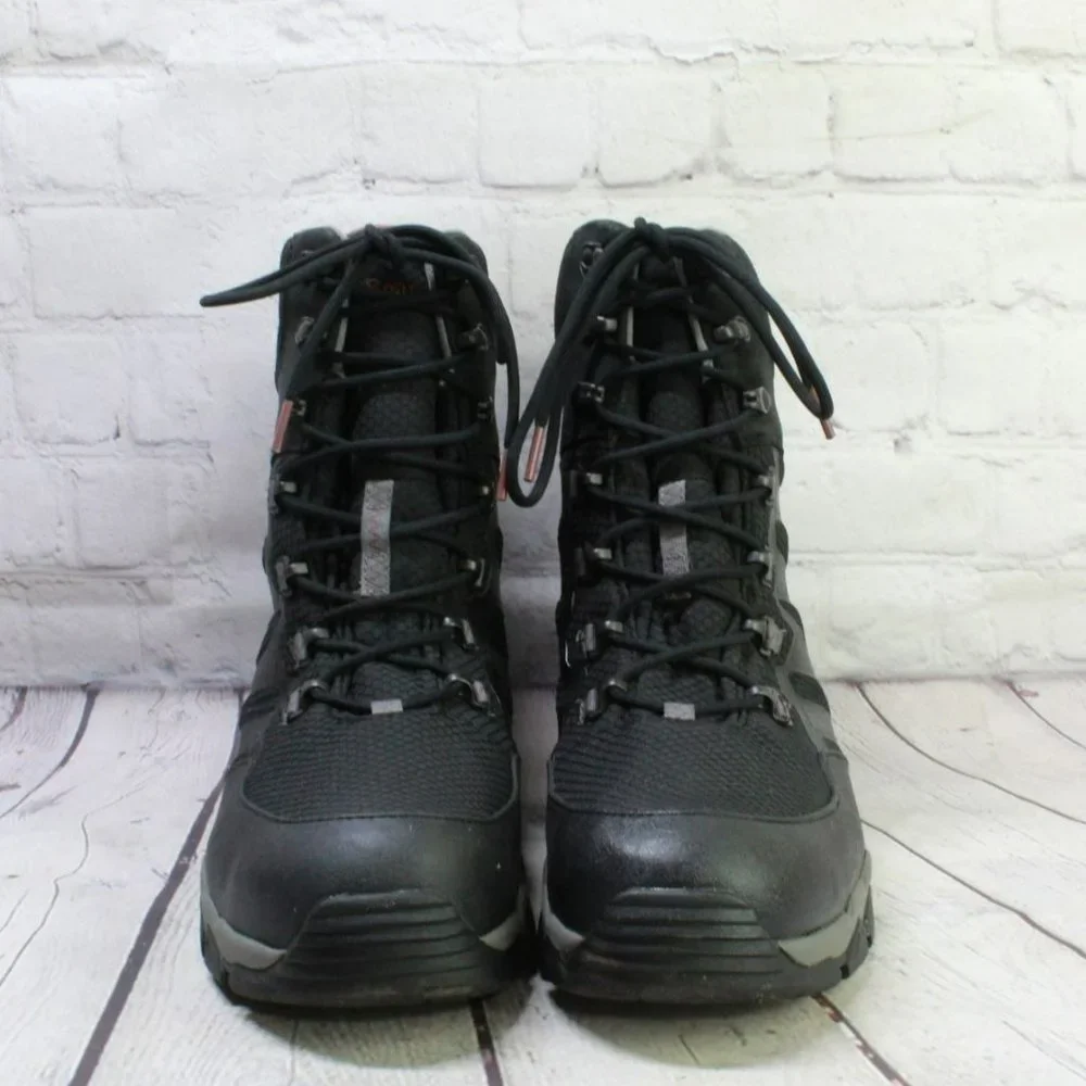 LL Bean Black Leather Waterproof Insulated Ankle Hiking Boots Size 11 M - Picture 4 of 9